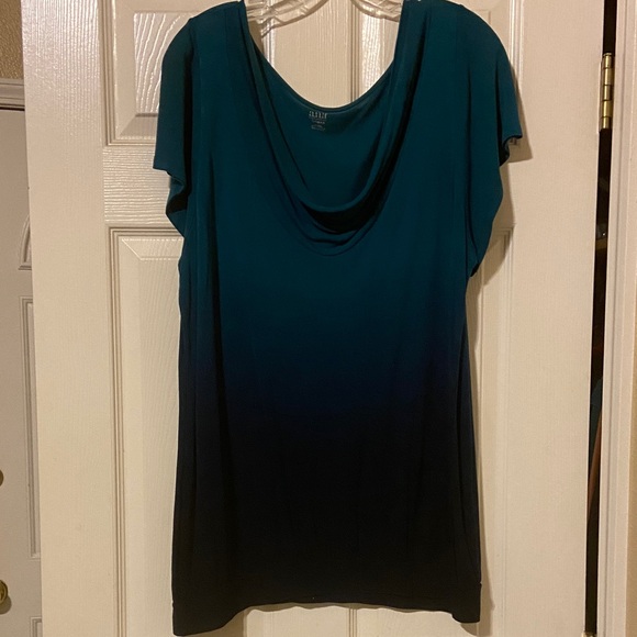 Apt. 9 Tops - Apt. 9 Deep Teal and Black Ombre Tunic